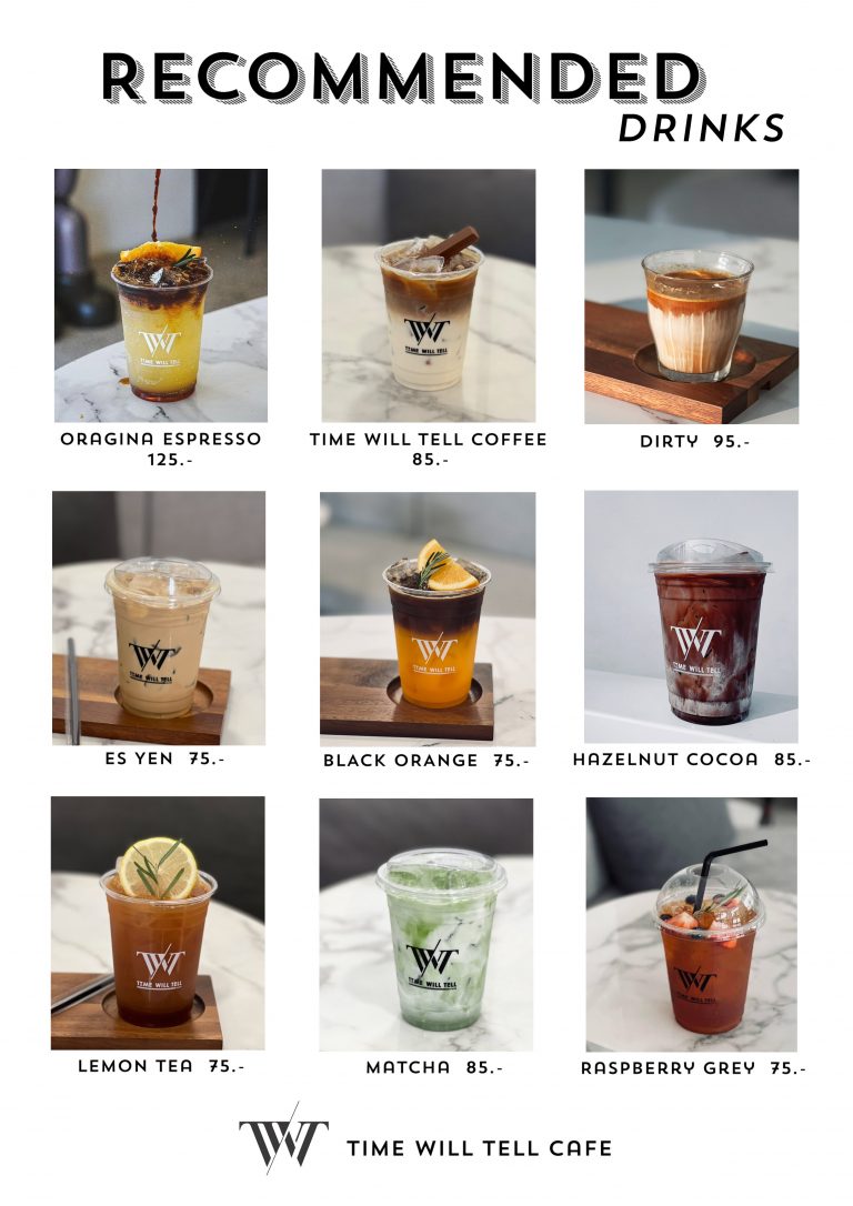 เมนู time will tell cafe